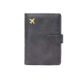 OUZIHUANG Pu Passport Holder Regular Unisex Black