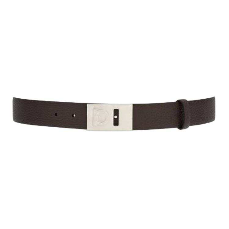 FERRAGAMO Brand Logo Calfskin Leather Belts Men's Dark Brown