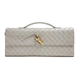 Bottega Veneta Andiamo Sheepskin Clutch Regular Women's Gray