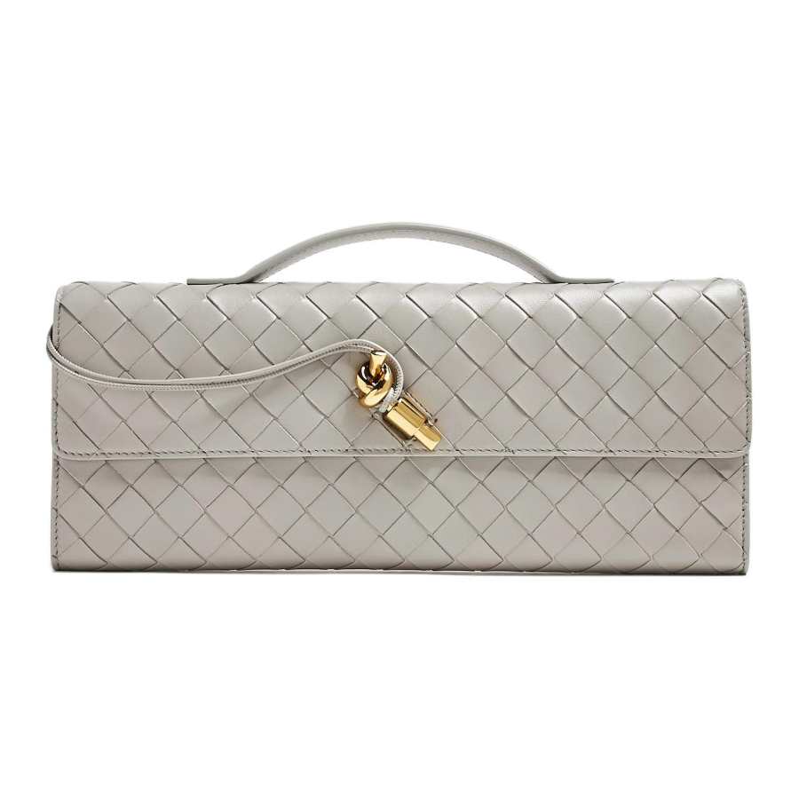 Bottega Veneta Bottega Veneta Andiamo Sheepskin Clutch Regular Women's Gray