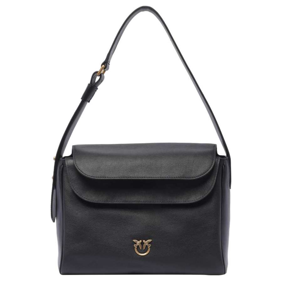 PINKO Calfskin Crossbody Bag, Shoulder Bag Women's Black