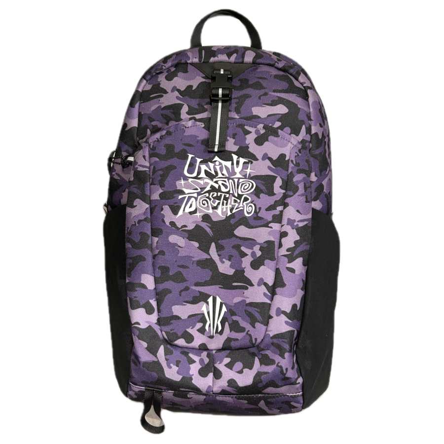 ANTA Anta Polyester Backpack Unisex Camouflage Purple