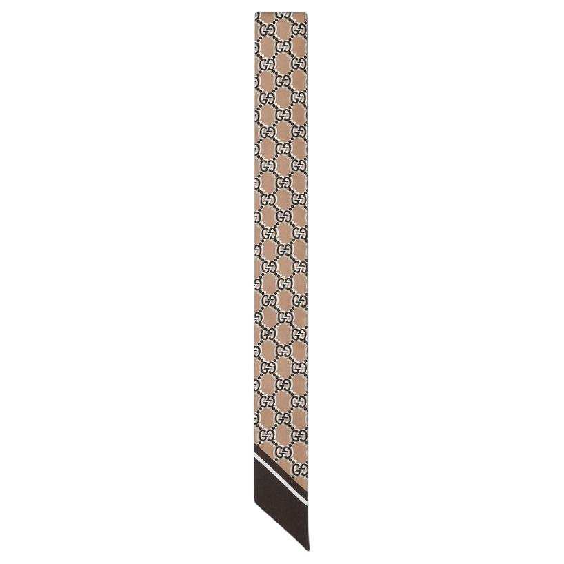 GUCCI Silk Ties Women's Camel/Dark Brown