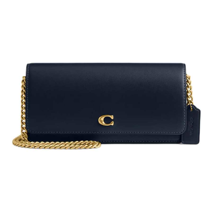 COACH Calfskin Crossbody Bags Small Women's Dark Marine Blue