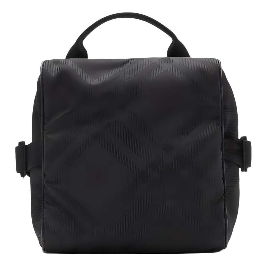 Burberry Burberry Nylon Check Jacquard Tile Shoulder Bag Black