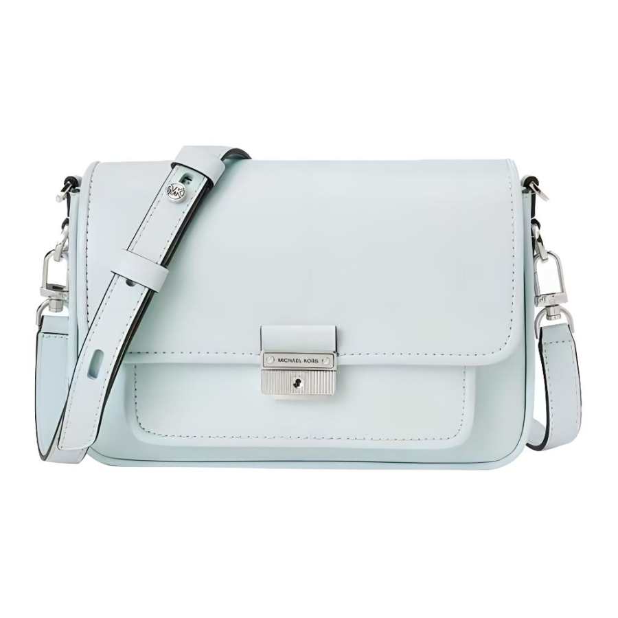 MICHAEL KORS Bradshaw Leather Envelope Bag, Shoulder Bag, Crossbody Bag Medium Women's Mint Green