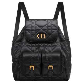 DIOR Caro Sheepskin Backpack Medium Women's Black