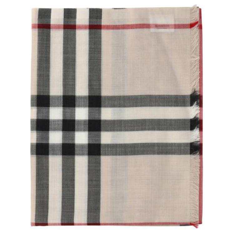 Burberry Giant Check Frayed-Edge Scarf