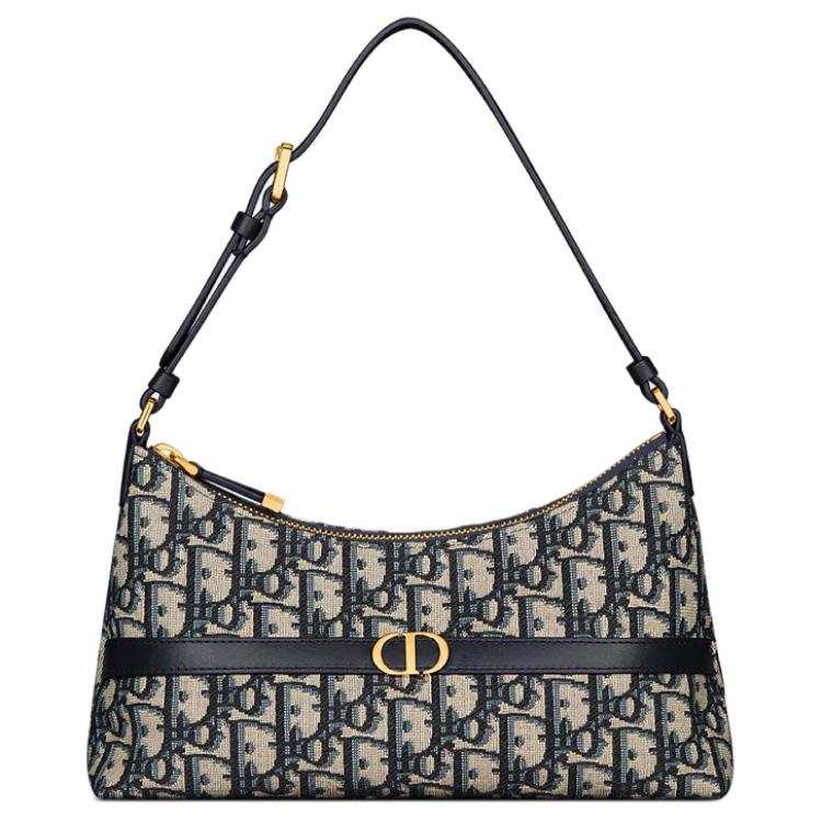 DIOR 30 Montaigne Cigale Mini Hobo Shoulder Bag Women's Blue