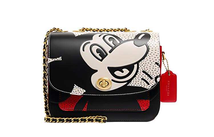 COACH X Disney X Keith Harin Collaboration Madison Leather Kids' Bag, Crossbody Bag, Shoulder Bag Small Women's