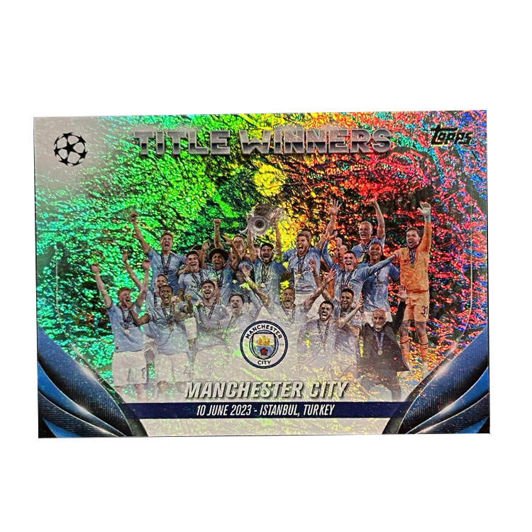 Topps 2024 Soccer Ball Manchester City Wins The Trophy
