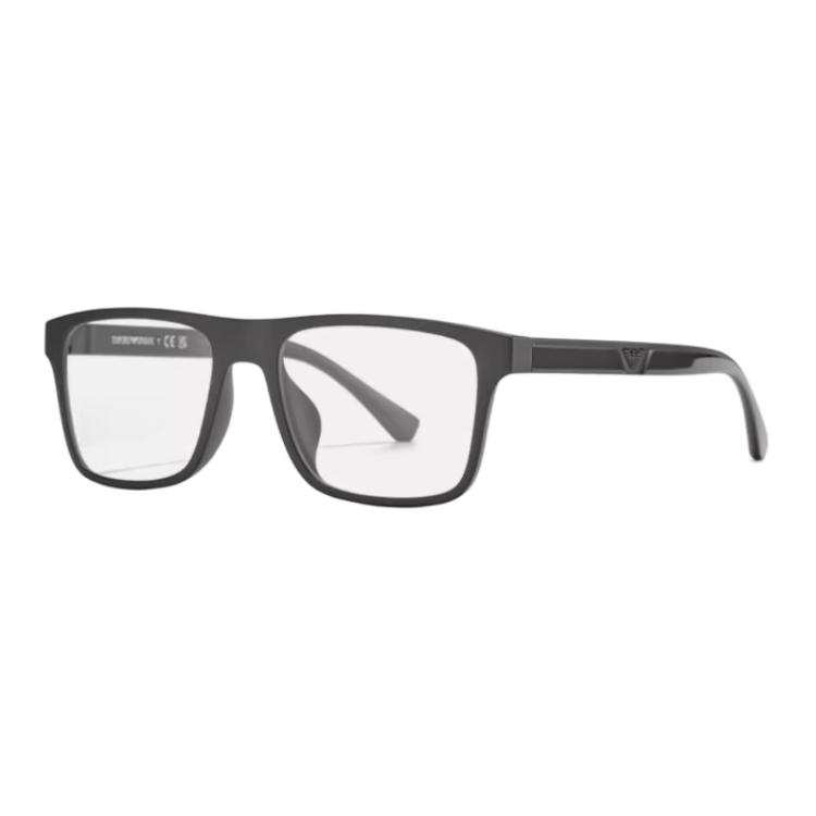 EMPORIO ARMANI Embossed Logo arm Square Glasses