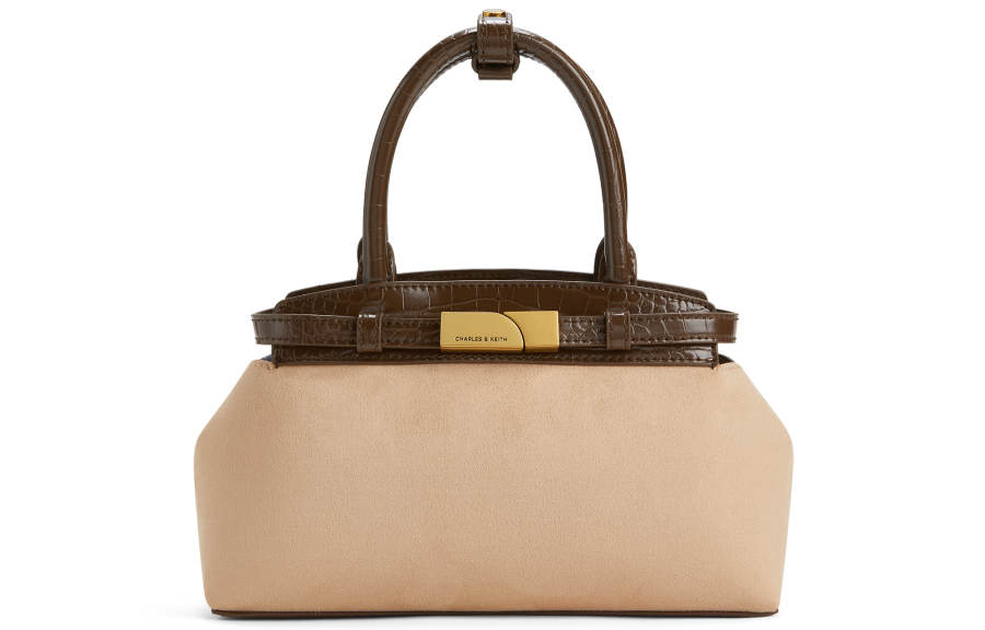 CHARLES&KEITH PU, Textile Mixture Handbag Medium Women's Composite Color Multi