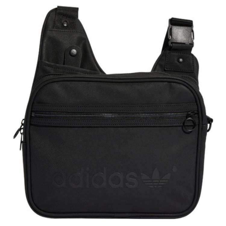 Adidas Originals Trefoil Polyurethane Sling Bag, Crossbody Bag Regular Unisex Pure Black