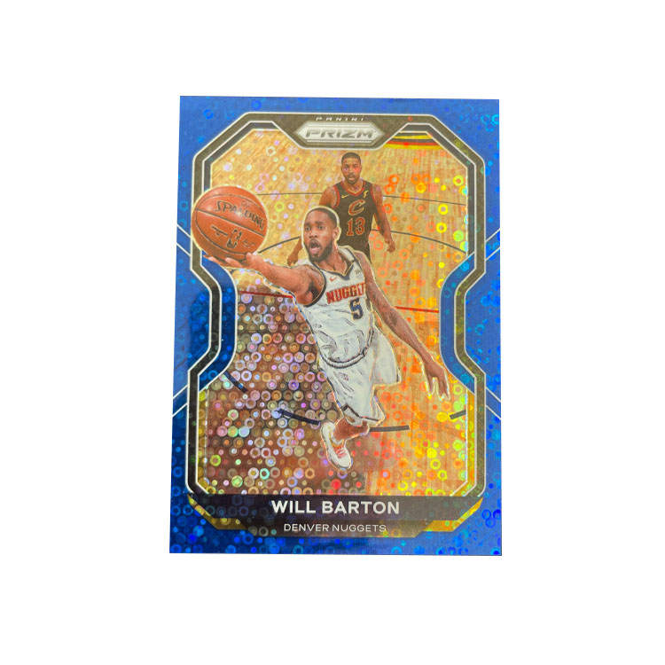 PANINI PANINI 2020 21 PRIZM Nuggets Team, Will Barton, Blue Bubbles Refringence/175, Player Cards, Card Condition Pass