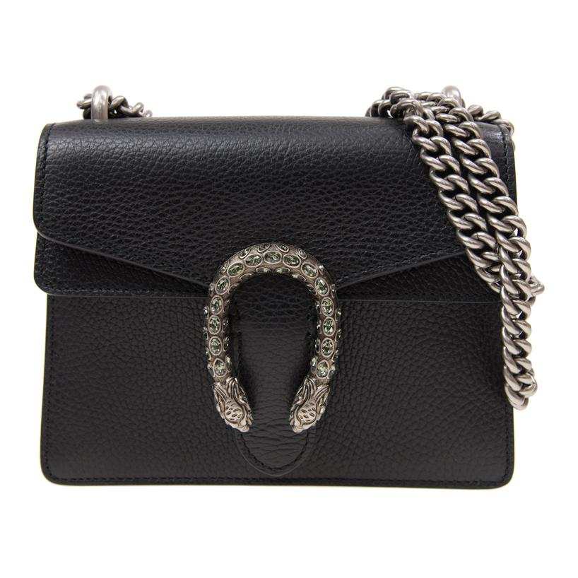 GUCCI Dionysus Leather God Of Wine Chain Bag Shoulder Bag, Crossbody Bag Women's Black