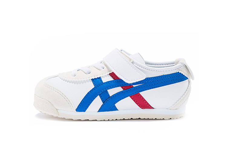 Onitsuka Tiger Synthetic Leather Slip Resistant Abrasion Resistant Low top Toddler Shoes White Blue Infant And Toddler