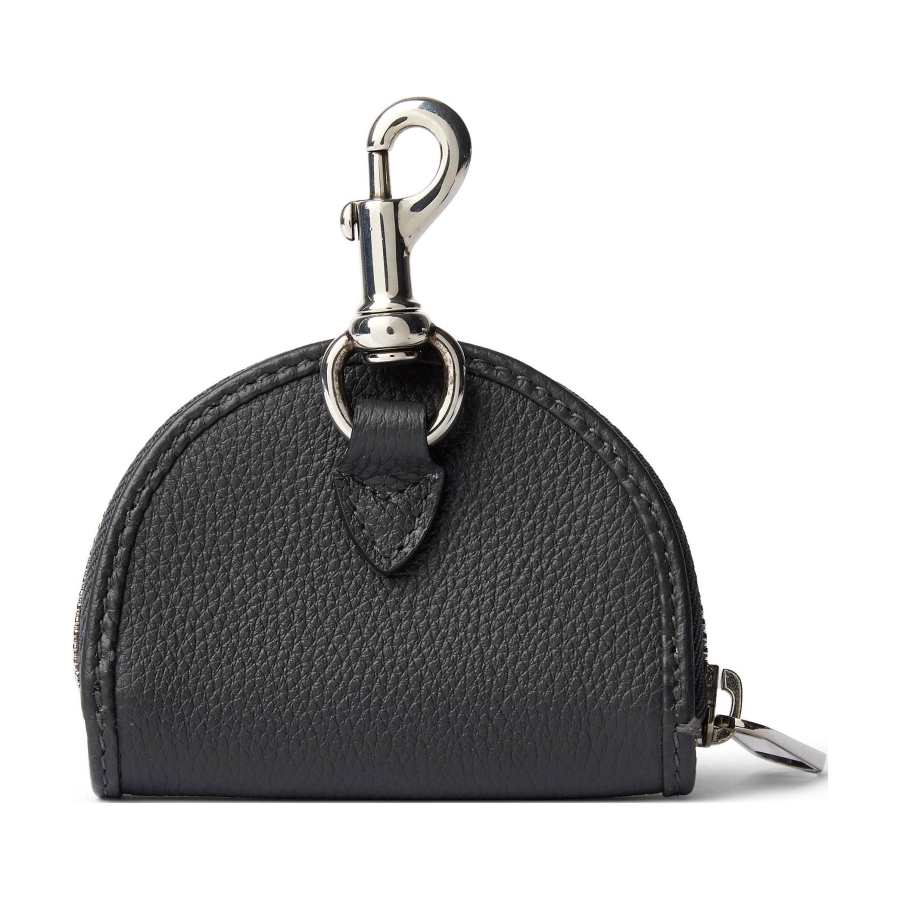 GUCCI Matte Grain Leather Earphone Case Small Men's Dark Gray