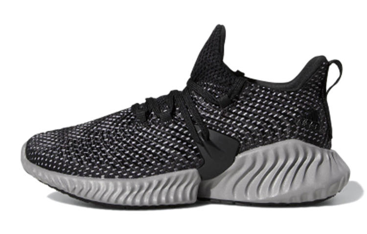 Adidas Adidas Alphabounce Instinct J Comfortable Breathable Low top Kids' Running Shoes Black White Teenagers