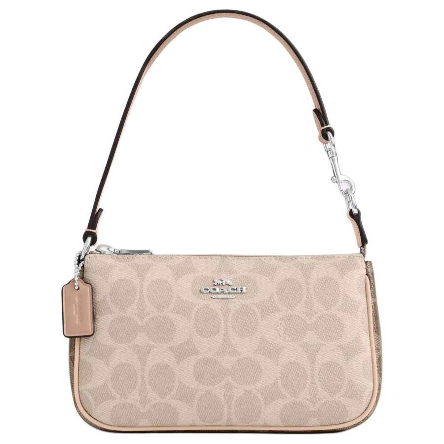 COACH Nolita Coated Canvas Portable Crossbody Bag, Shoulder Bag Small Women's Sand & Gray & Umber Multicolor