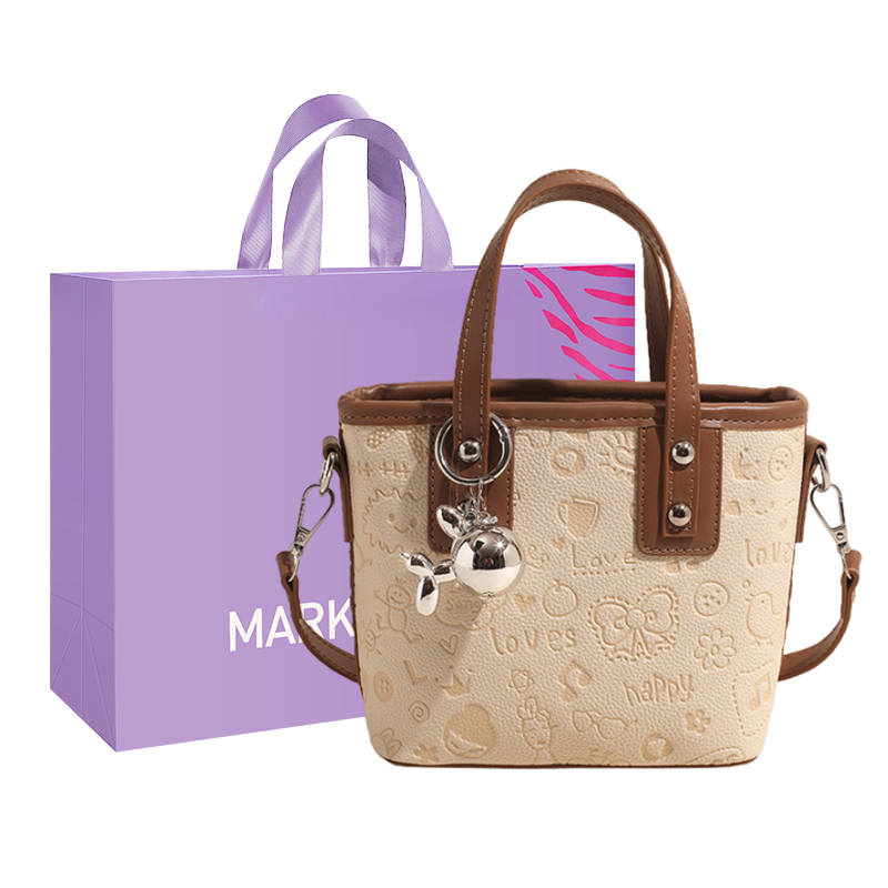 MARKANGARO Pu Bucket Bag, Crossbody Handbag Regular Unisex White/Pink/Black