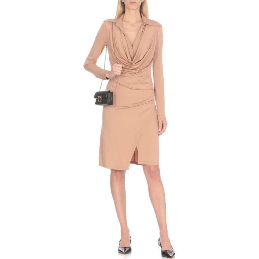 PINKO SS24 Long Sleeved Dress Women's Flesh Pink