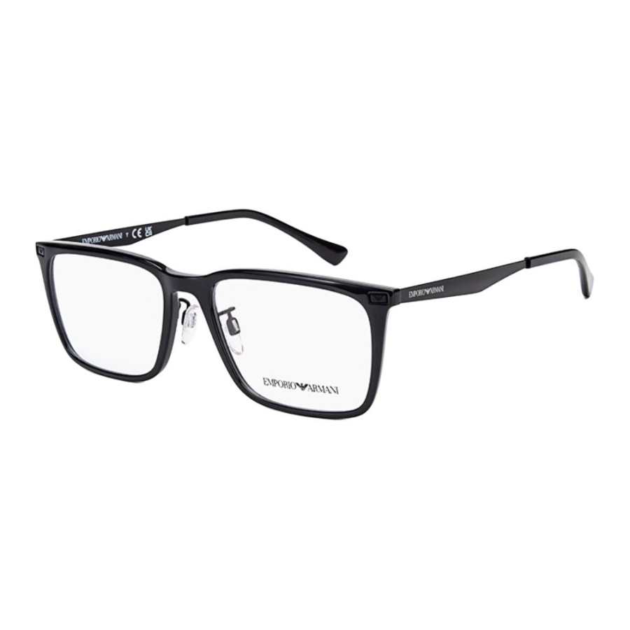 EMPORIO ARMANI Square Eyeglass Frames Men's Bright Black