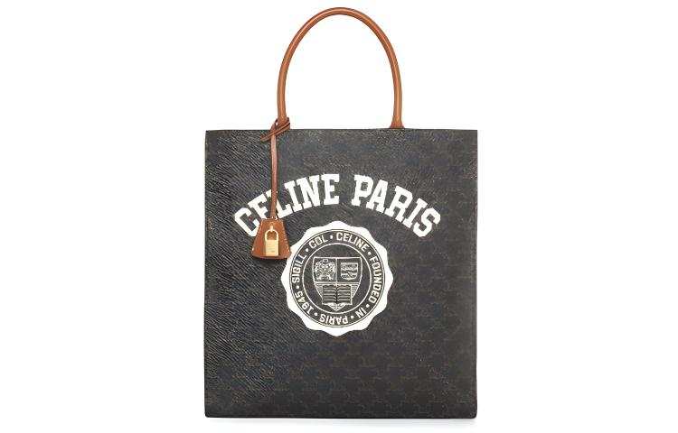 CELINE Canvas With Leather Shoulder Bag, Crossbody Bag, Handbag Women's Tan