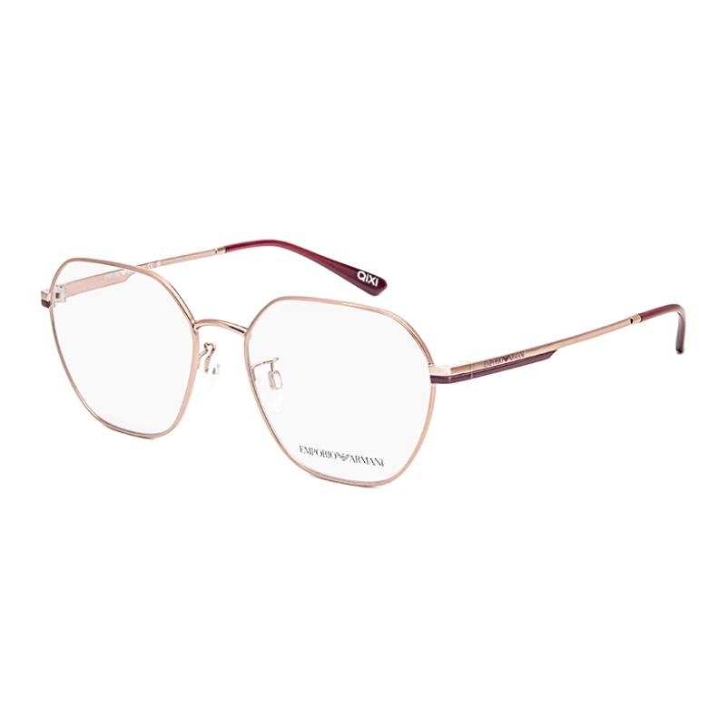 EMPORIO ARMANI Alloy Irregular Shape Eyeglass Frames Unisex Rose Gold