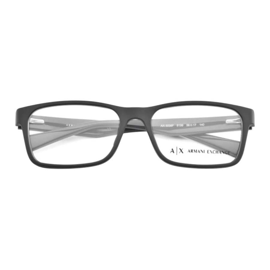 EMPORIO ARMANI Plate Square Eyeglass Frames Unisex Black