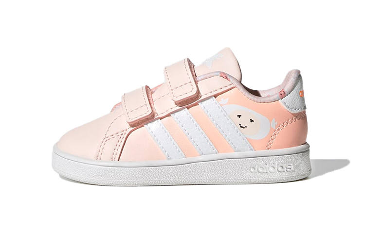 Adidas Neo GRAND COURT Breathable Low top Toddler Shoes Pink White Infant And Toddler