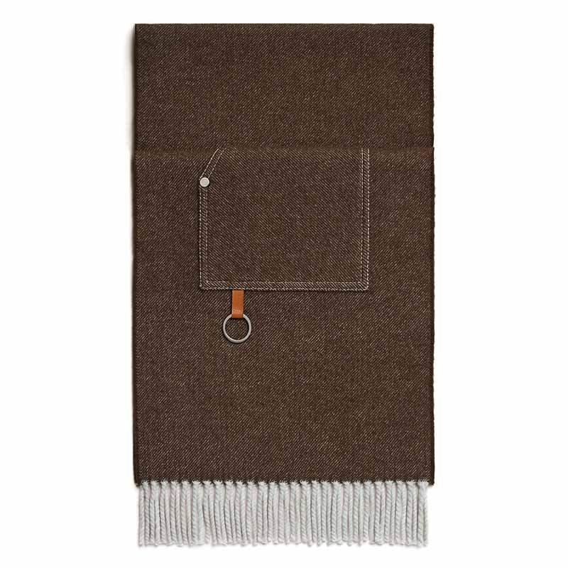 HERMES HERMES Knit Scarves Women's Chocolate
