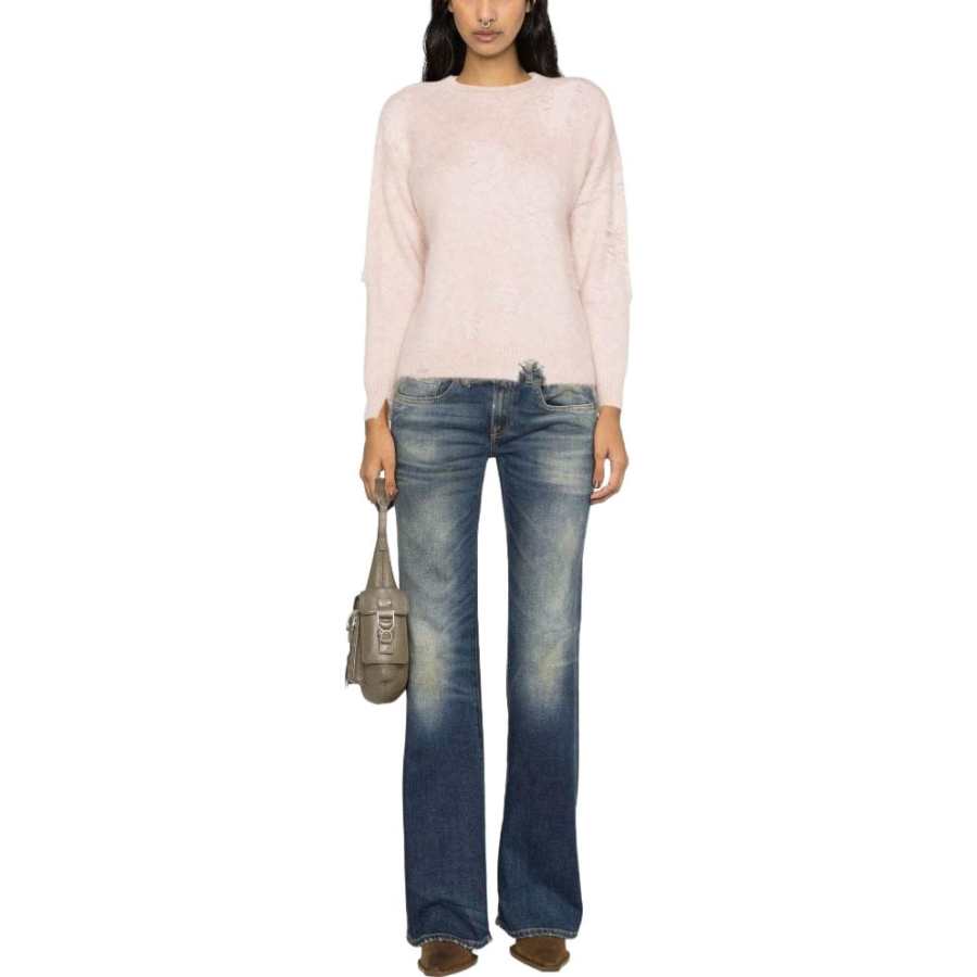 R13 R13 distressed crew-neck jumper