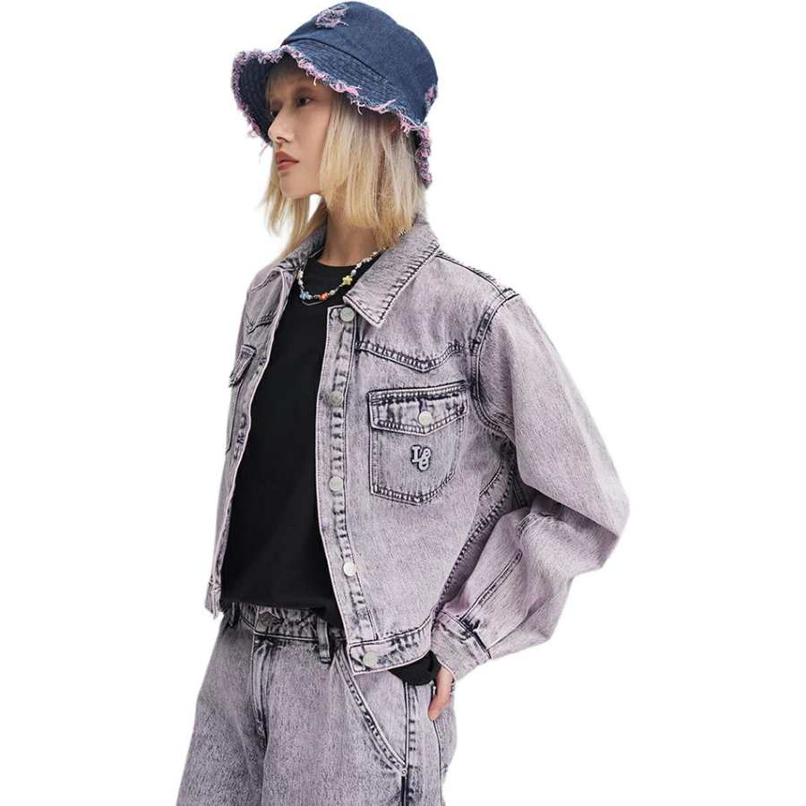 Lee Lee Denim Jacket Women's Pink Purple
