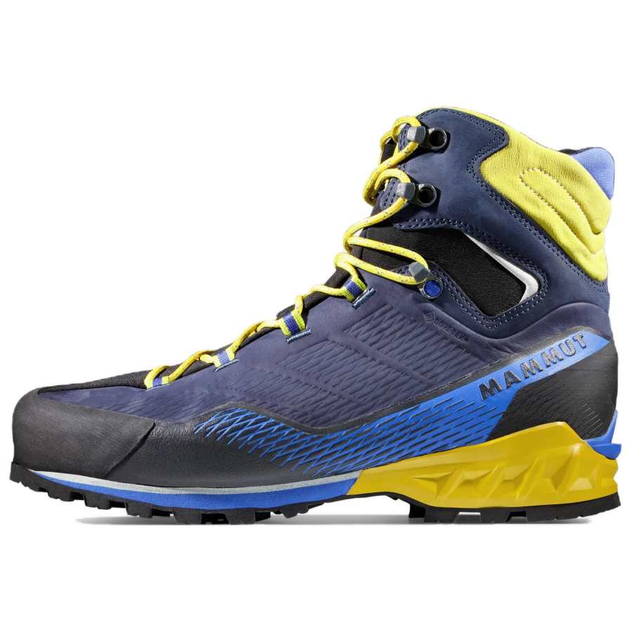 MAMMUT Slip Resistant Abrasion Resistant High top Outdoor Boots Men's Blue Yellow