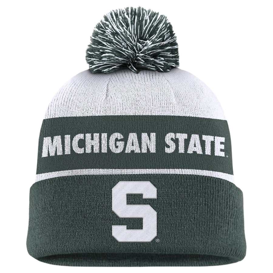 Nike Nike Michigan State Spartans Primetime Peak Men's Nike College Cuffed Pom Beanie