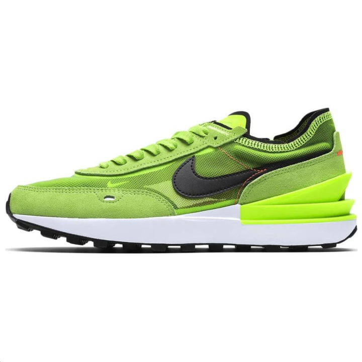 Nike Nike Waffle One Cushioning Slip Resistant Abrasion Resistant Breathable Low top Casual Shoes Men's Green Black