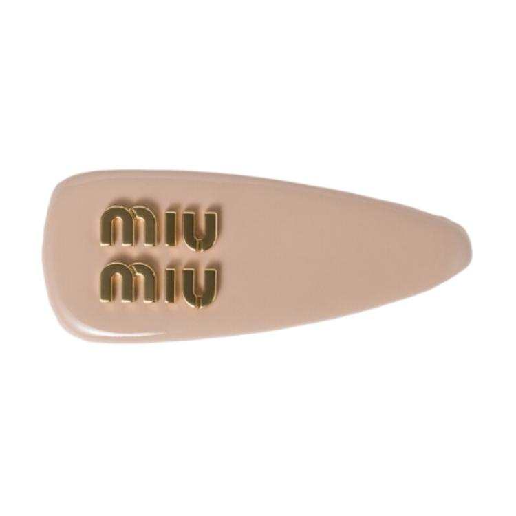 MIU MIU Patent Leather Hair Clips Women's Nude Pink