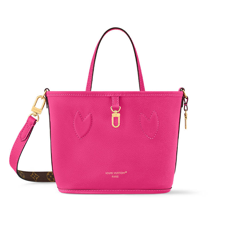 LOUIS VUITTON Neverfull Bandouliere Bb Inside Out Rose Pondichery/Monogram