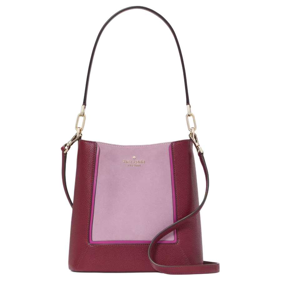 Kate Spade Suede Bucket Bag, Portable Crossbody Bag, Shoulder Bag Women's Blackberry