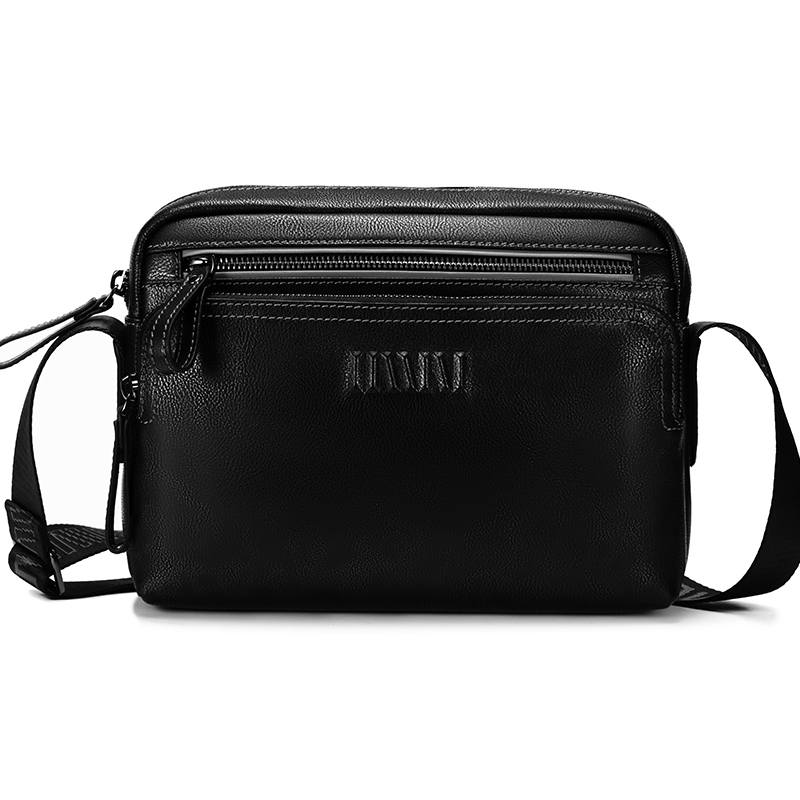 SEPTWOLVES SEPTWOLVES Cow Leather Crossbody Bag Regular Men's Black