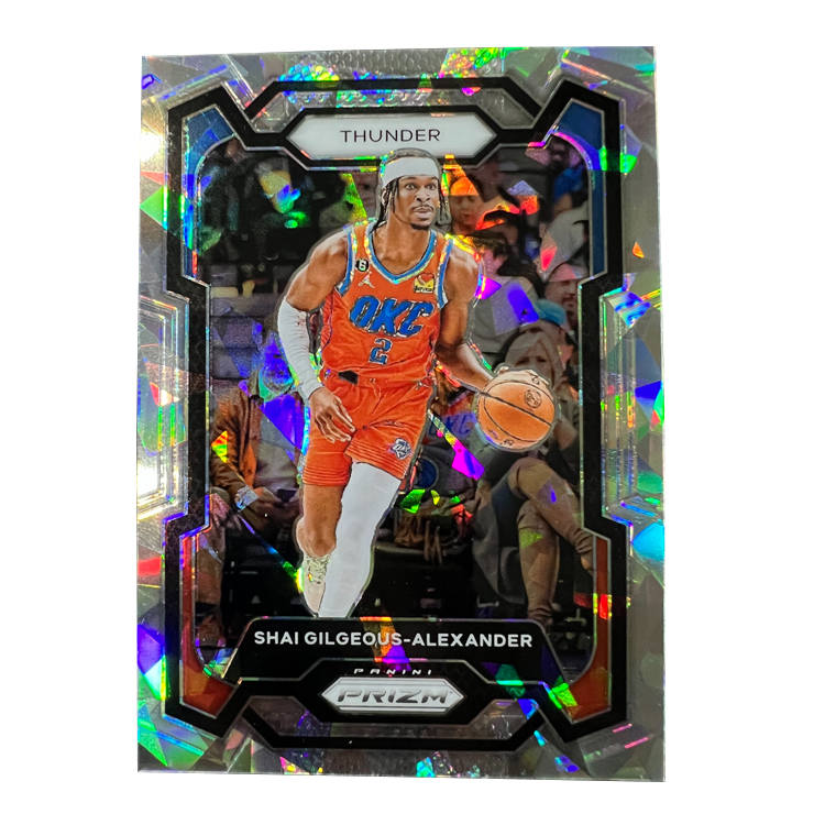 PANINI Thunder Core, Shai Gilgeous Alexander Prizm Ice Shatter, Ultra Stunning Refraction, Player Cards Sports Cards