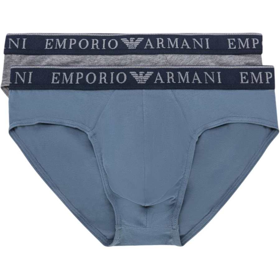 EMPORIO ARMANI FW24 Underpants Men's 2 Pack Blue+Gray