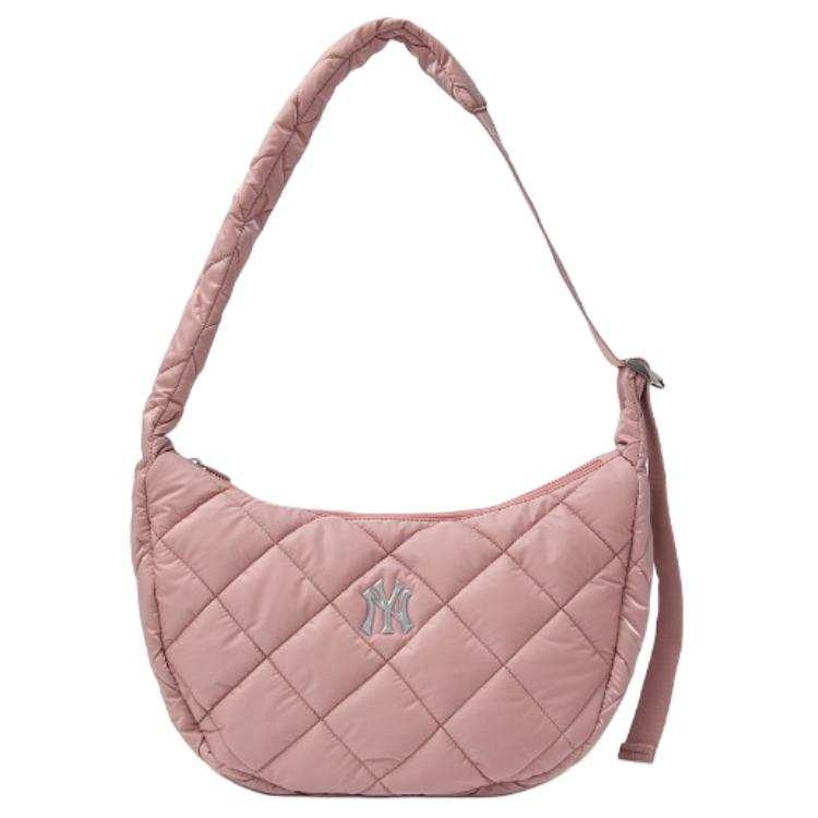 MLB New York Yankees Collaboration Polyurethane Portable Crossbody Bag, Shoulder Bag Women's Pink