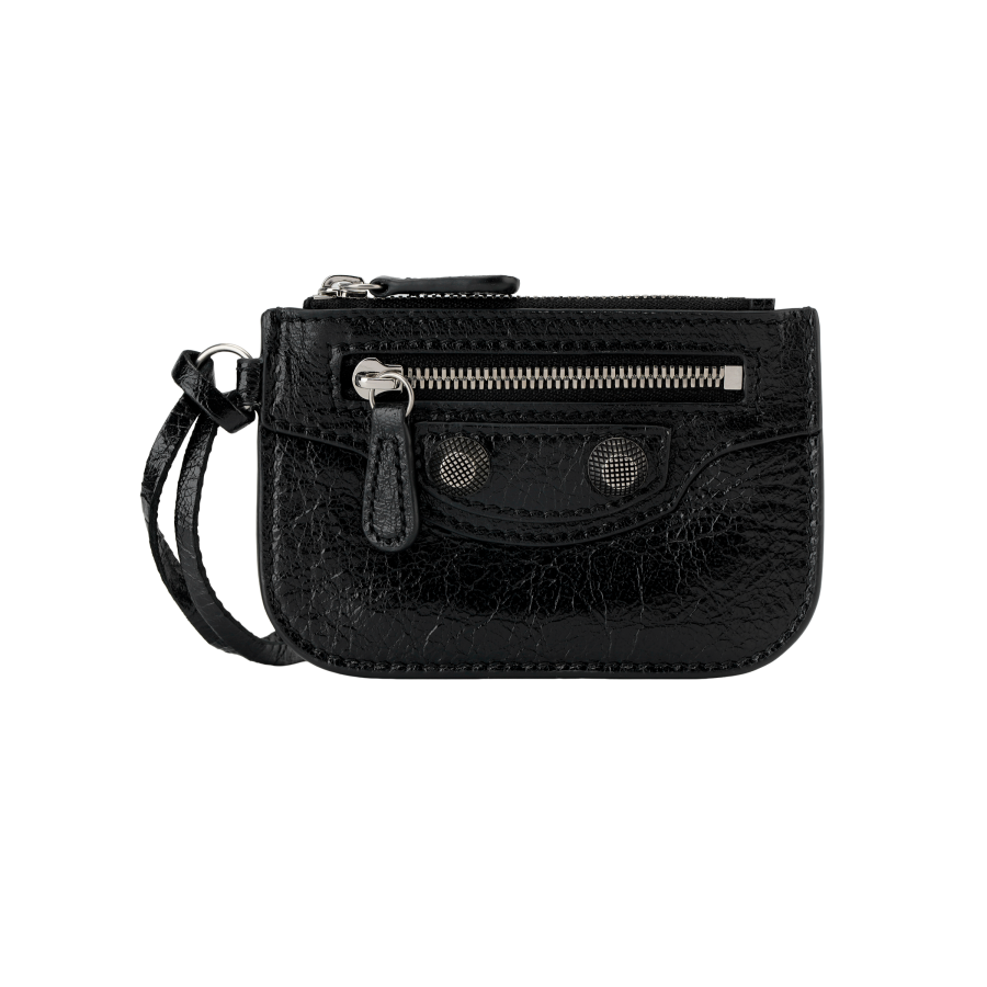 Balenciaga Le Cagole Lambskin Coin Purse Women's Black