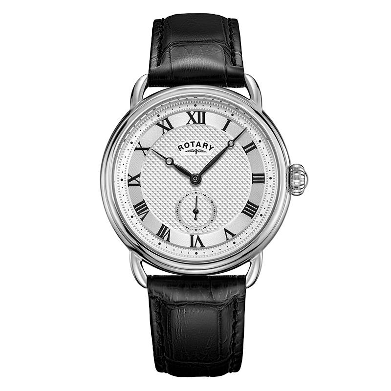 ROTARY Canterbury Series Wrist Watches Quartz Movement Leather Strap White Dial Men's Watches