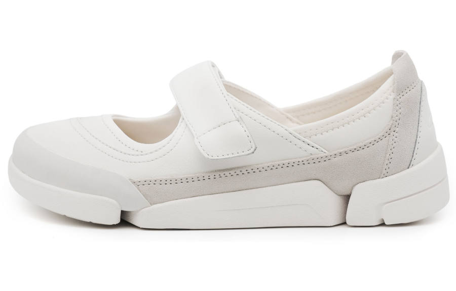 Clarks Cow Leather Abrasion Resistant Low top Casual Shoes Women's White