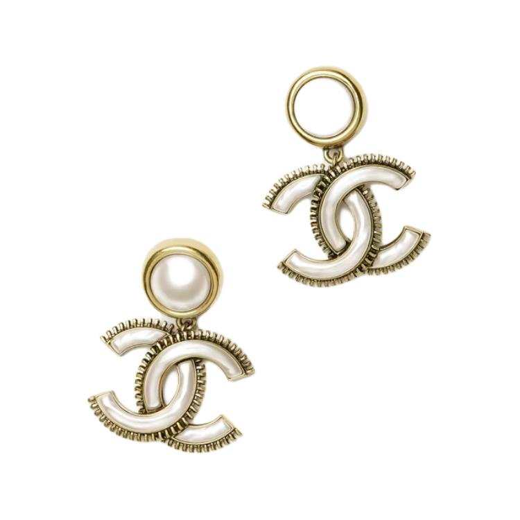 CHANEL Metal, Resin Earrings Women's Gold