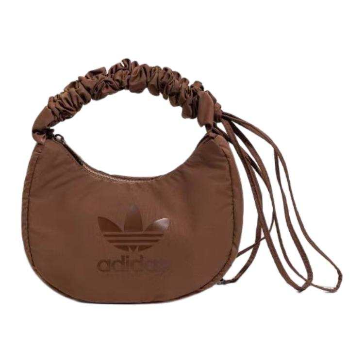 Adidas Originals Trefoil Recycled Fabric Cloud Bag, Shoulder Bag, Crossbody Bag, Handbag Regular Women's Dark Brown