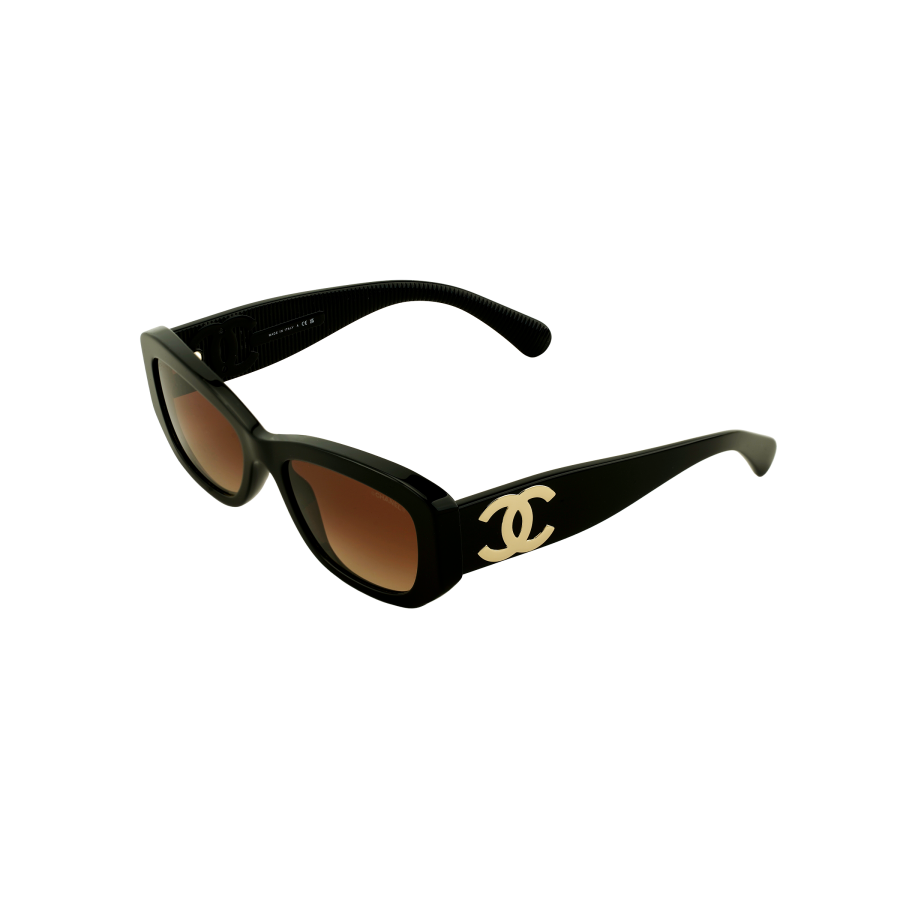 CHANEL CHANEL Irregular Shape Sunglasses Women's Black